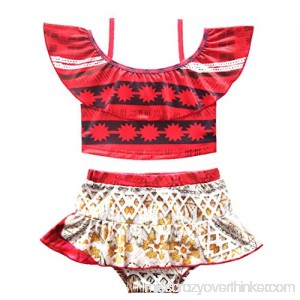 Little litte smile Girls Summer Moana Two-Piece Bikini Sets Red 2-8t Red B07BVKQBQD